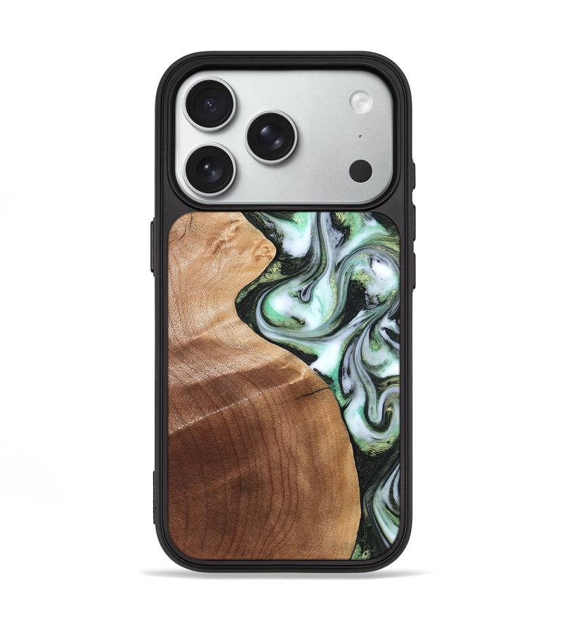 iPhone 18 Pro Wood Phone Case - Shea (Green, 824878)