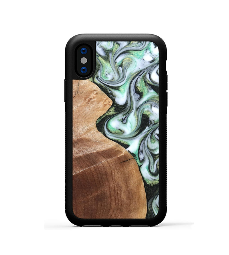 iPhone Xs Wood Phone Case - Shea (Green, 824878)