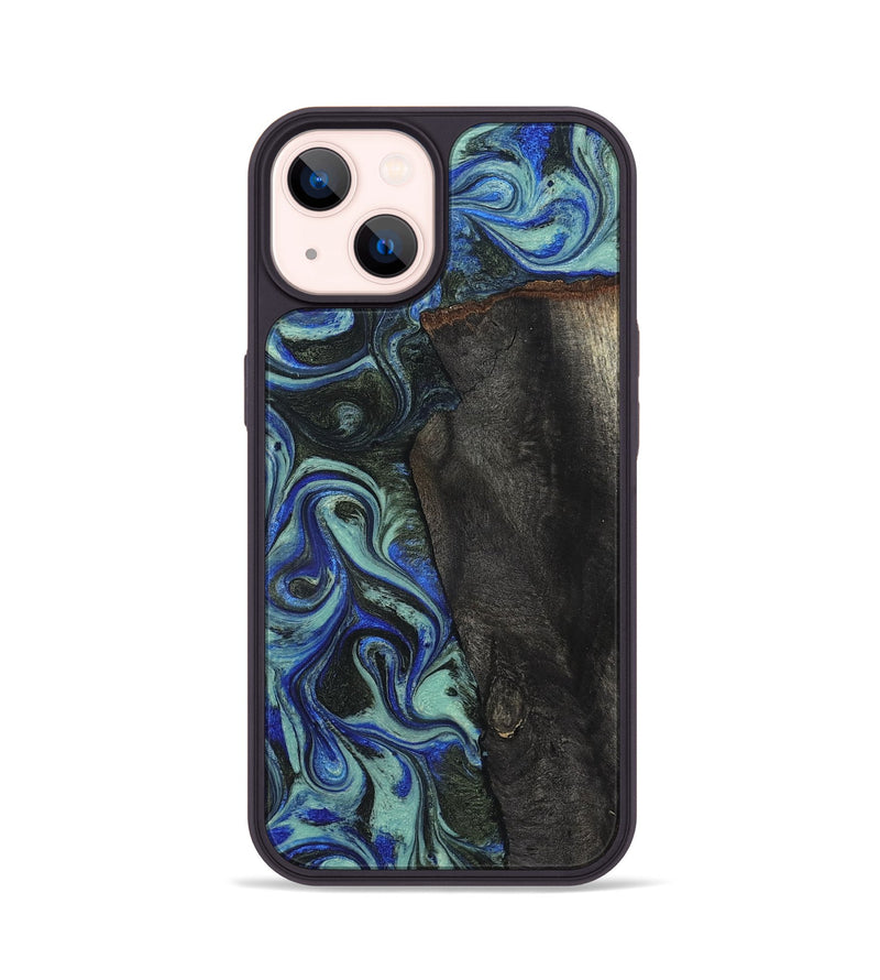iPhone 14 Wood Phone Case - Manilla (Blue, 824879)