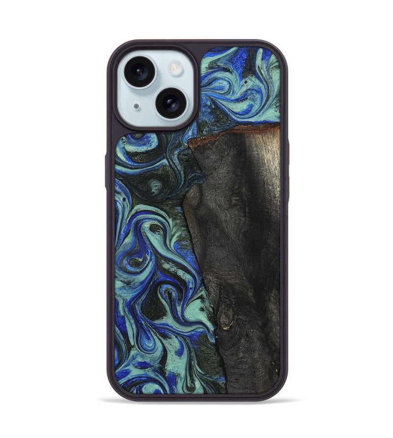 iPhone 15 Wood Phone Case - Manilla (Blue, 824879)