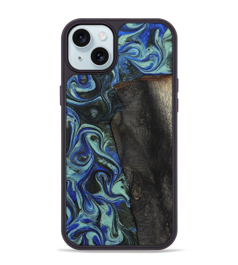 iPhone 15 Plus Wood Phone Case - Manilla (Blue, 824879)