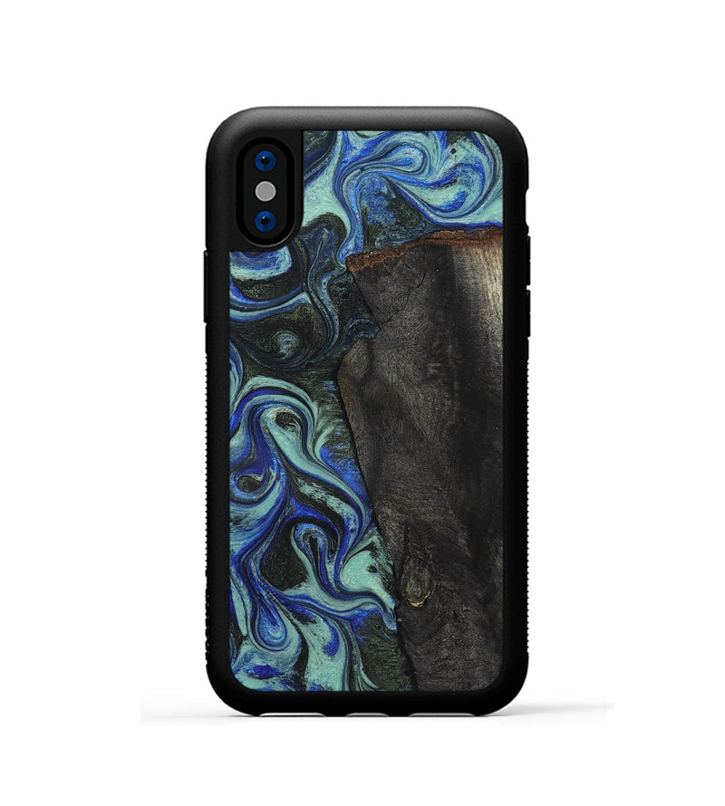 iPhone Xs Wood Phone Case - Manilla (Blue, 824879)