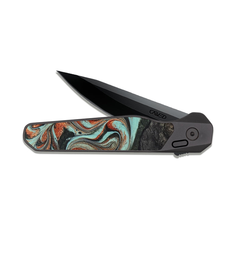 EDC Dark Slate Wood Pocket Knife - Riya (Green, 824881)