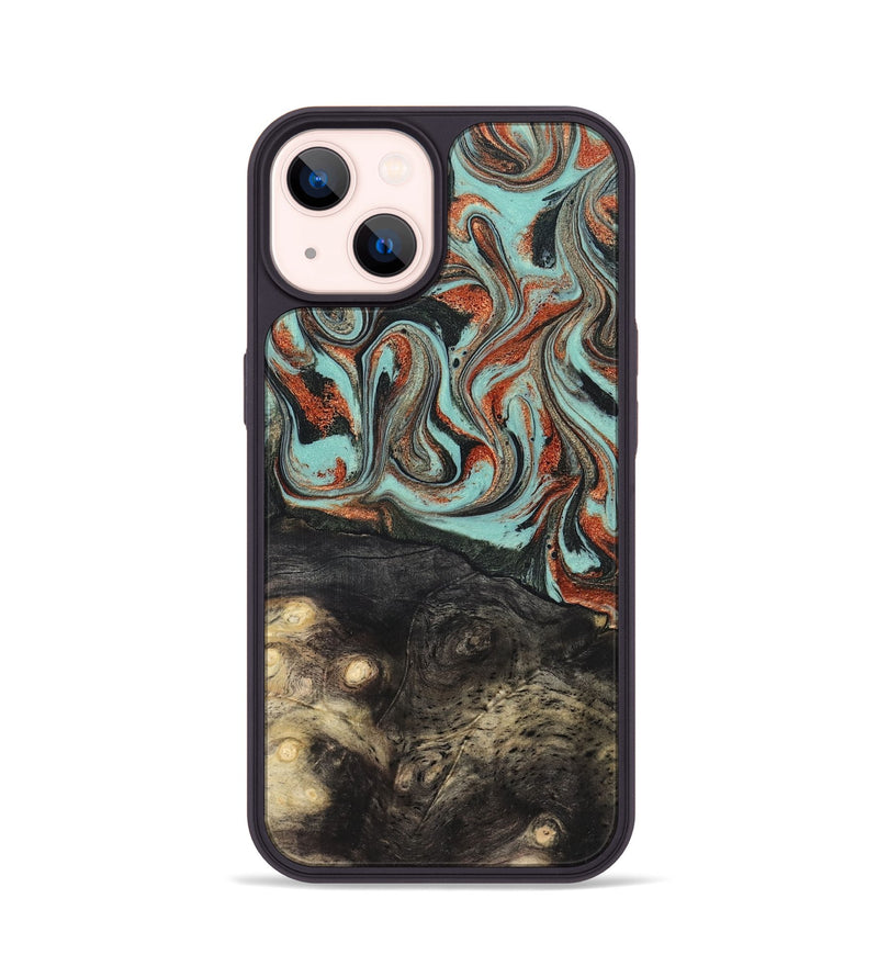 iPhone 14 Wood Phone Case - Riya (Green, 824881)