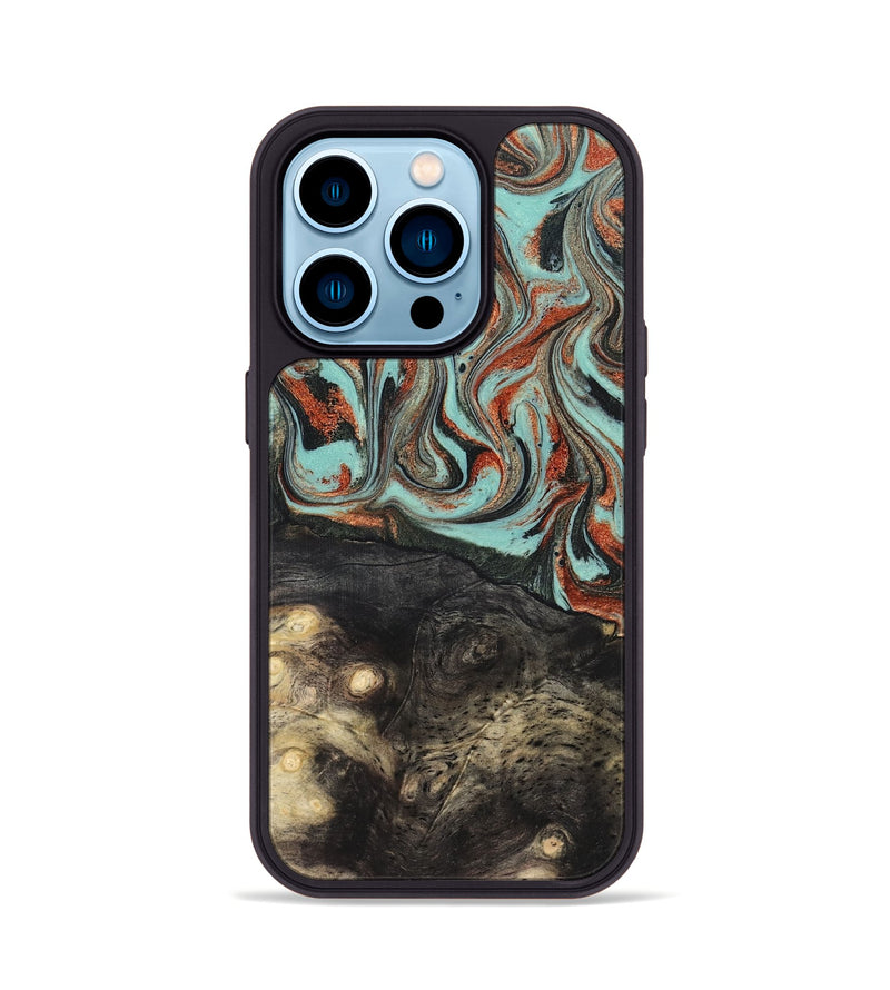 iPhone 14 Pro Wood Phone Case - Riya (Green, 824881)