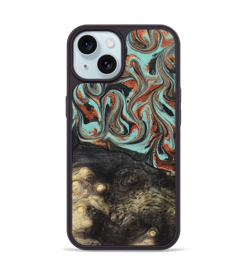 iPhone 15 Wood Phone Case - Riya (Green, 824881)