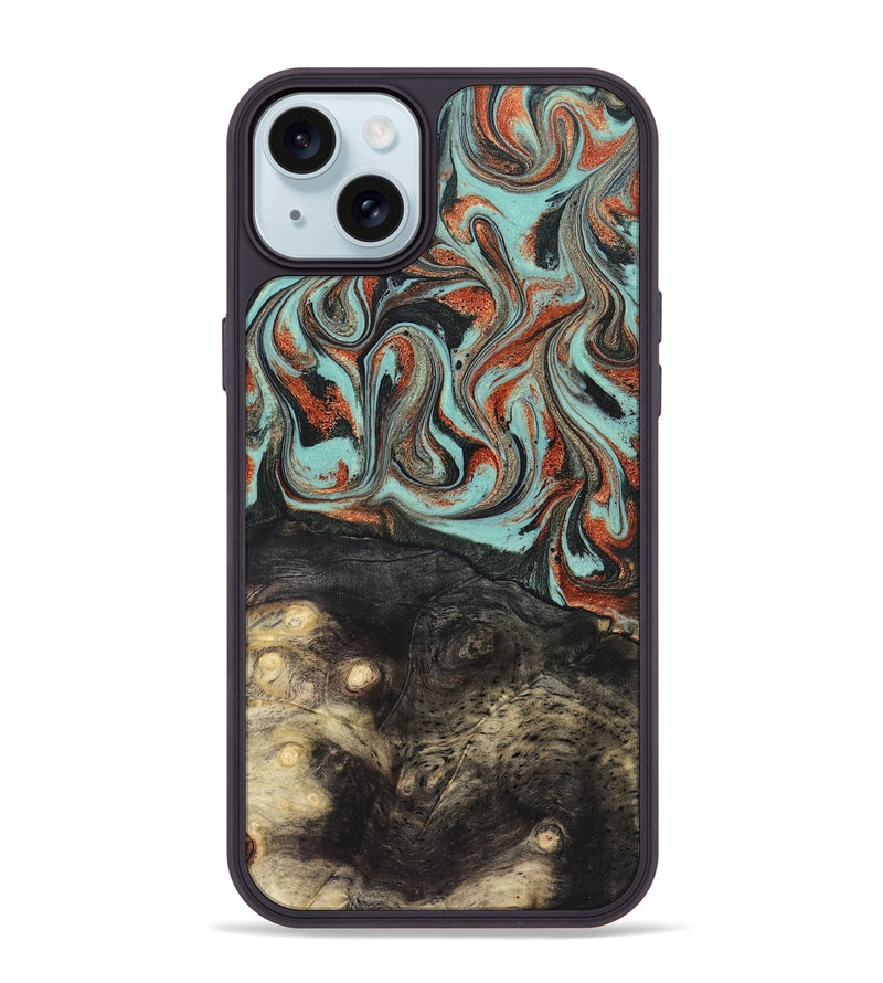iPhone 15 Plus Wood Phone Case - Riya (Green, 824881)