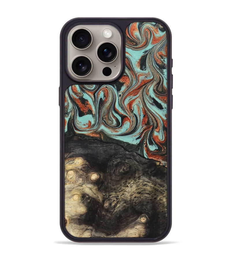 iPhone 15 Pro Max Wood Phone Case - Riya (Green, 824881)