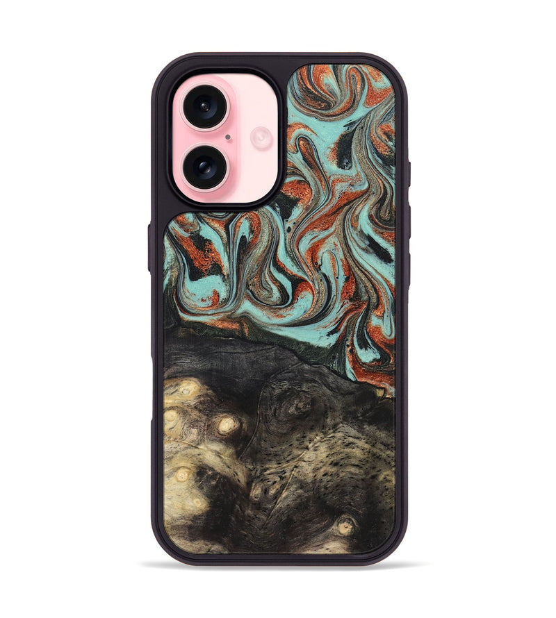 iPhone 16 Wood Phone Case - Riya (Green, 824881)