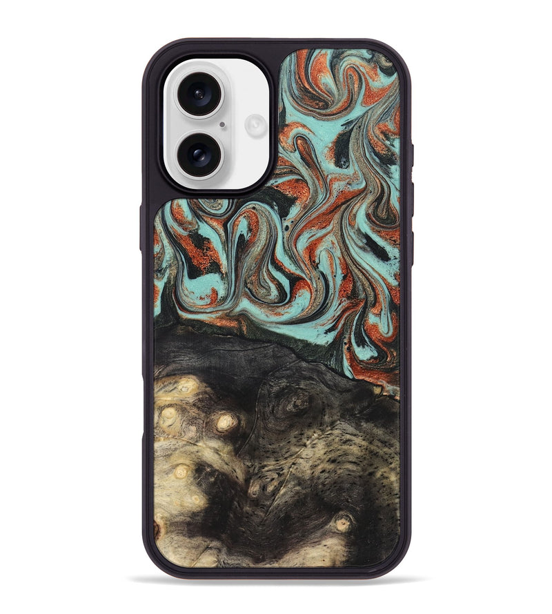 iPhone 16 Plus Wood Phone Case - Riya (Green, 824881)