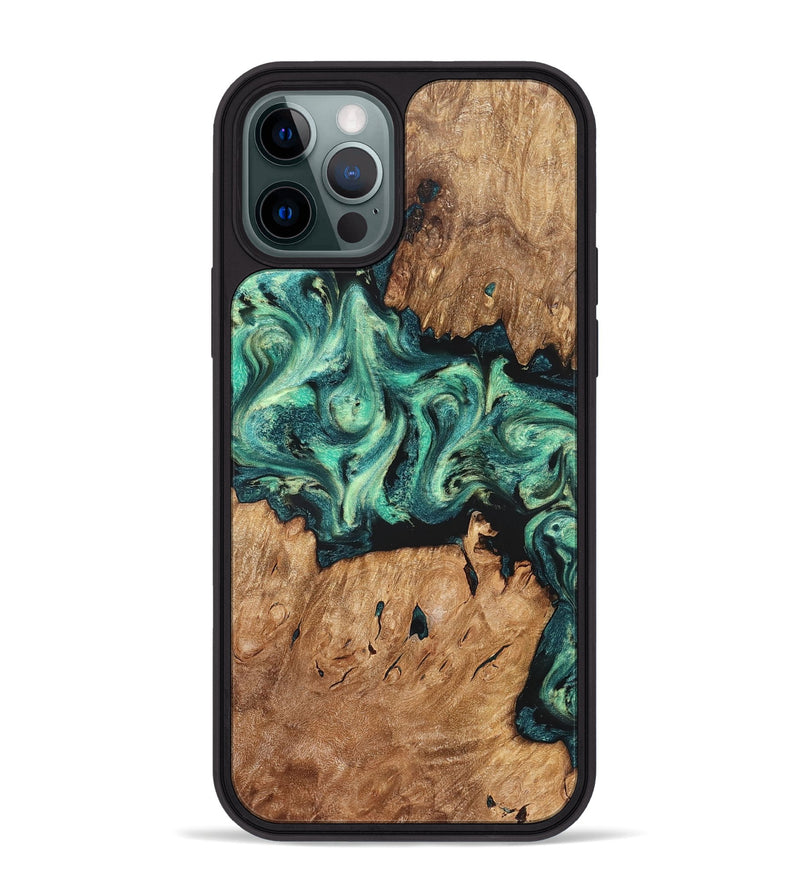 iPhone 12 Pro Max Wood Phone Case - Camilla (Green, 824884)