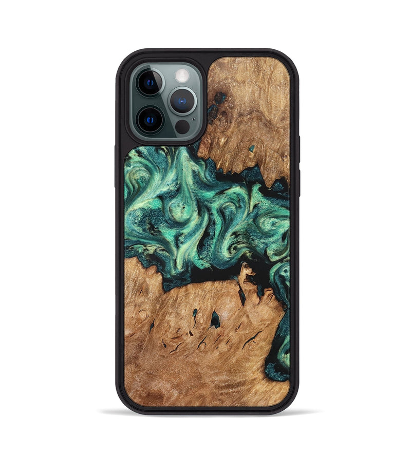 iPhone 12 Pro Wood Phone Case - Camilla (Green, 824884)