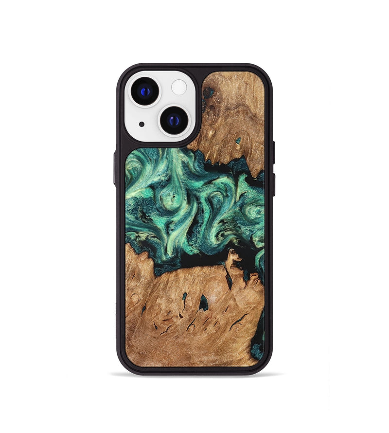 iPhone 13 mini Wood Phone Case - Camilla (Green, 824884)