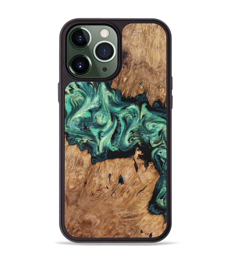 iPhone 13 Pro Max Wood Phone Case - Camilla (Green, 824884)