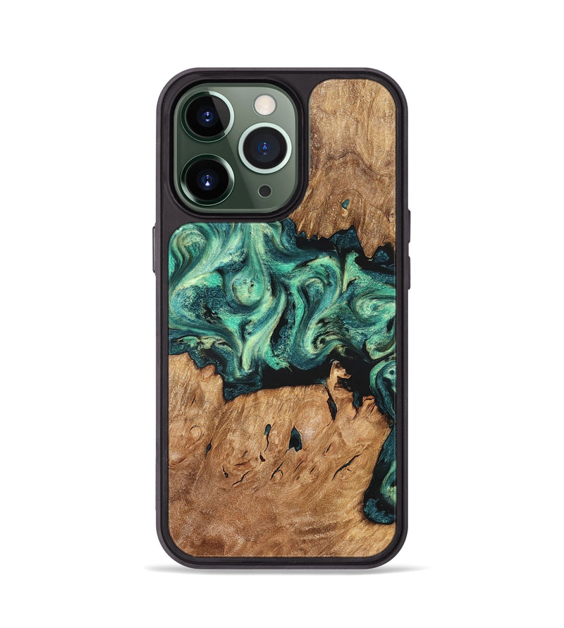 iPhone 13 Pro Wood Phone Case - Camilla (Green, 824884)