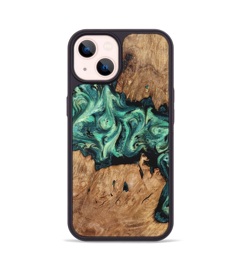 iPhone 14 Wood Phone Case - Camilla (Green, 824884)