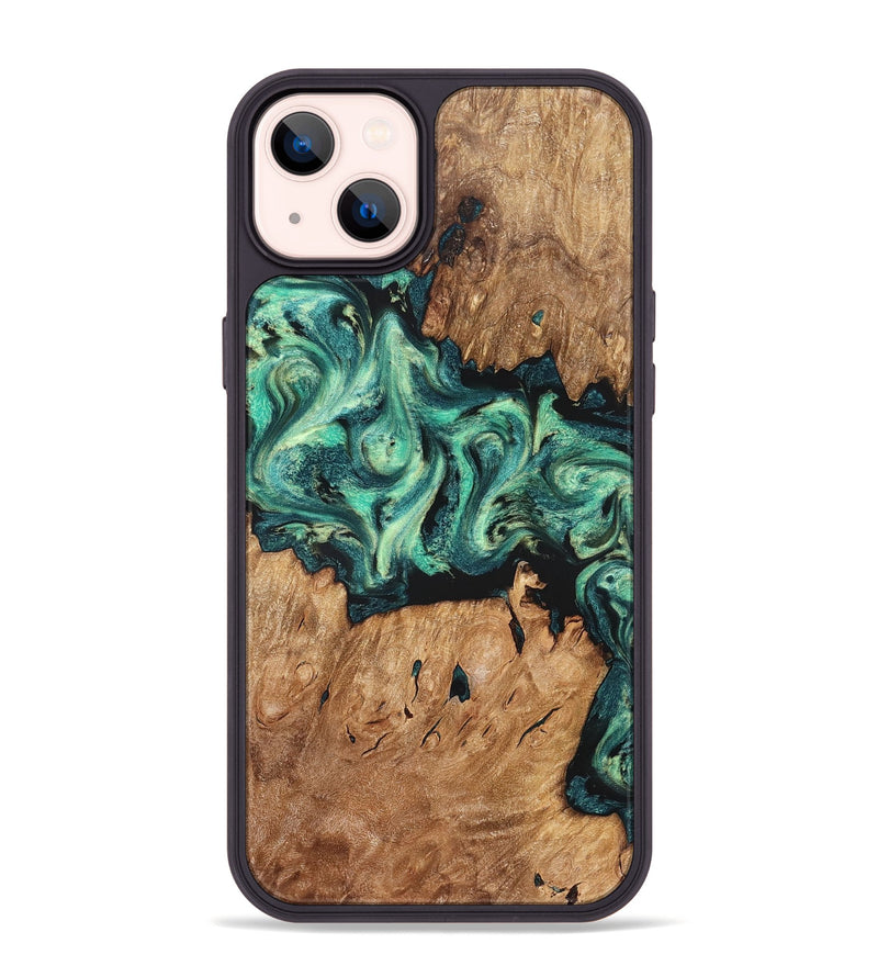 iPhone 14 Plus Wood Phone Case - Camilla (Green, 824884)