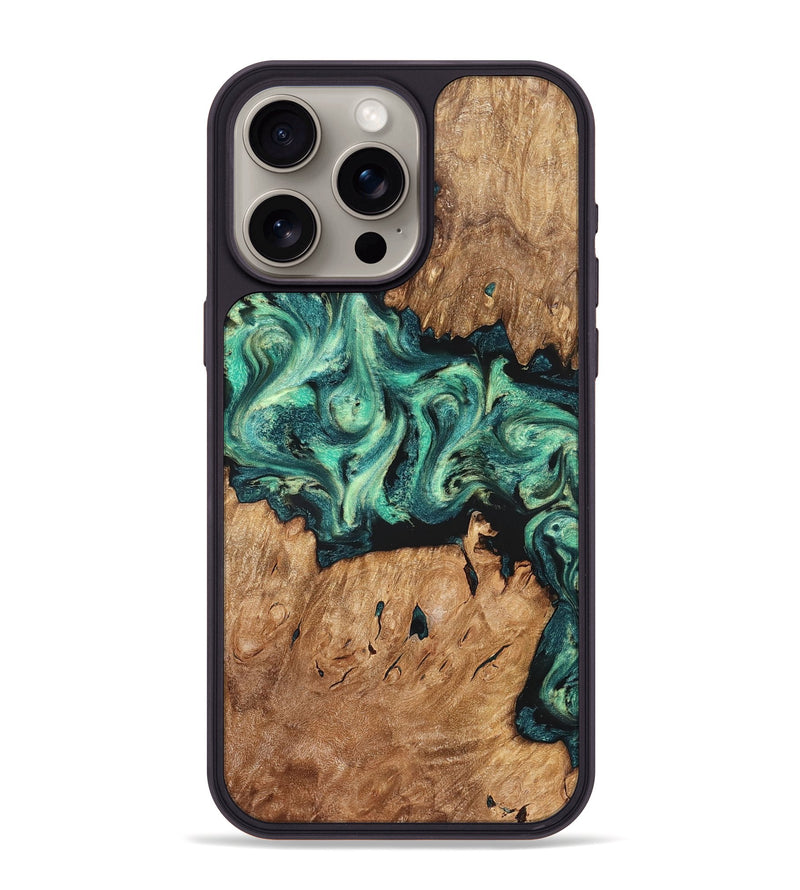 iPhone 15 Pro Max Wood Phone Case - Camilla (Green, 824884)