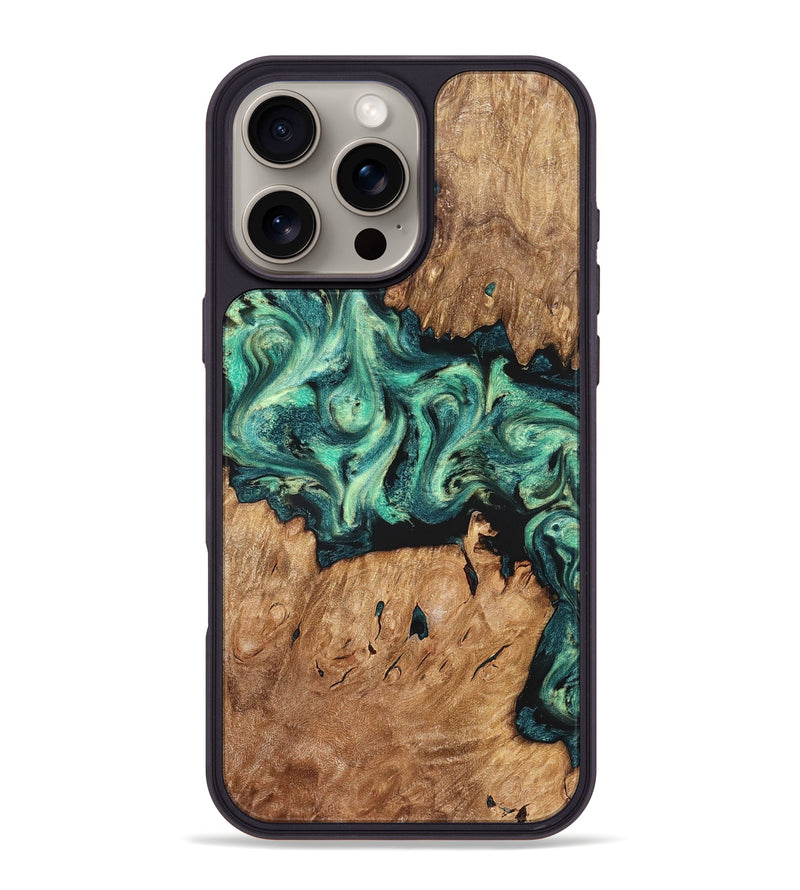 iPhone 16 Pro Max Wood Phone Case - Camilla (Green, 824884)