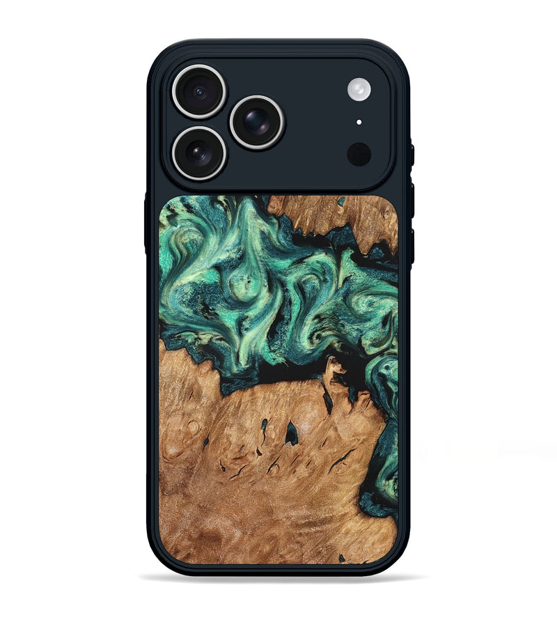 iPhone 17 Pro Max Wood Phone Case - Camilla (Green, 824884)