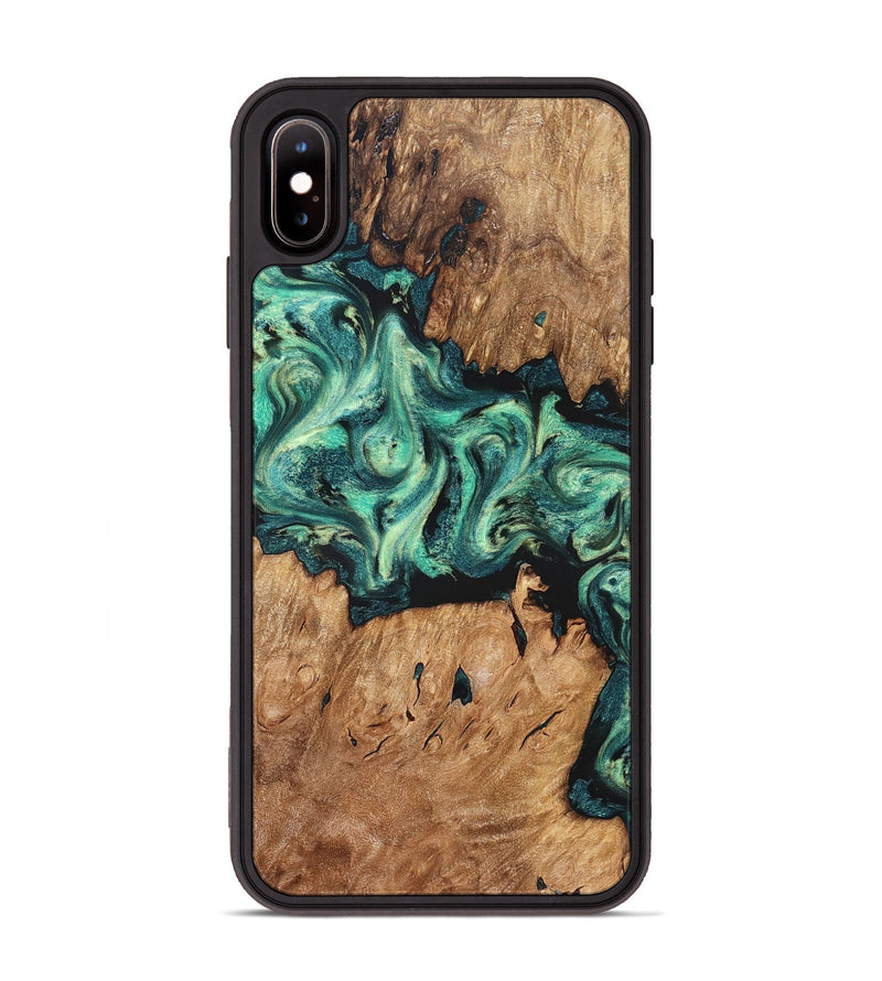 iPhone Xs Max Wood Phone Case - Camilla (Green, 824884)