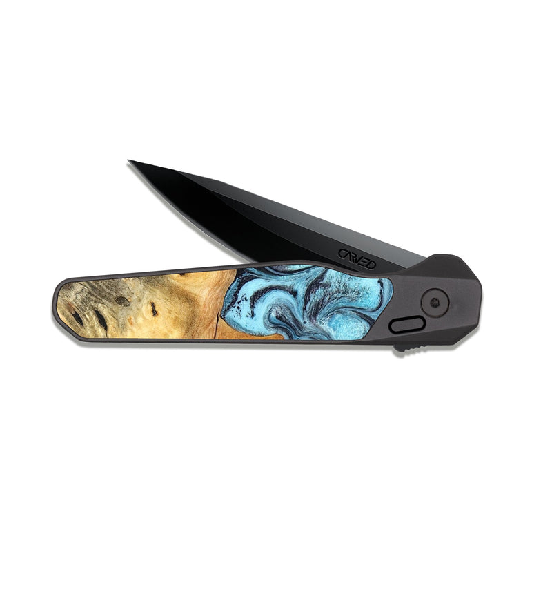 EDC Dark Slate Wood Pocket Knife - Cicely (Blue, 824886)