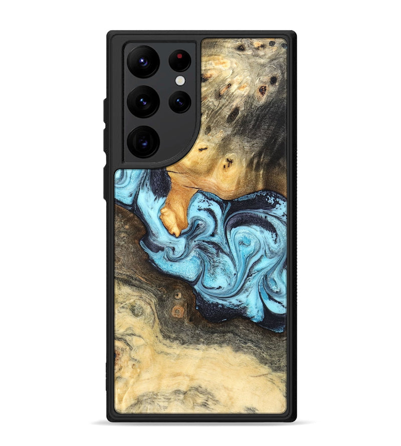 Galaxy S22 Ultra Wood Phone Case - Cicely (Blue, 824886)