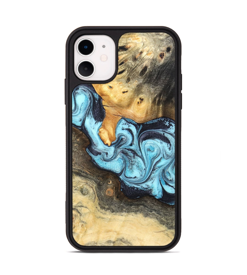iPhone 11 Wood Phone Case - Cicely (Blue, 824886)
