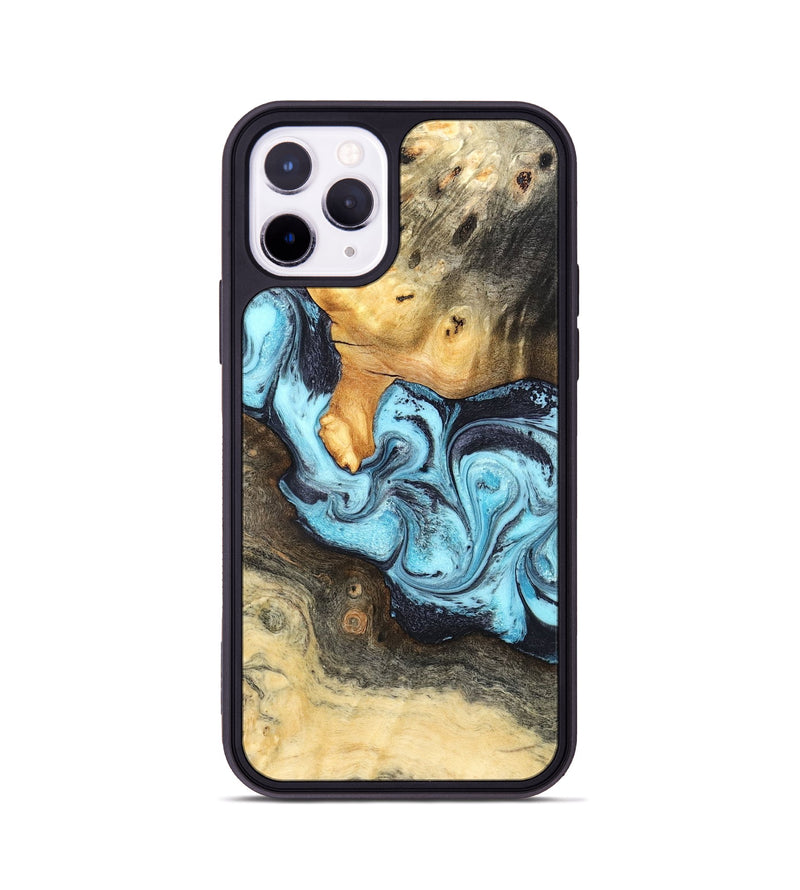 iPhone 11 Pro Wood Phone Case - Cicely (Blue, 824886)