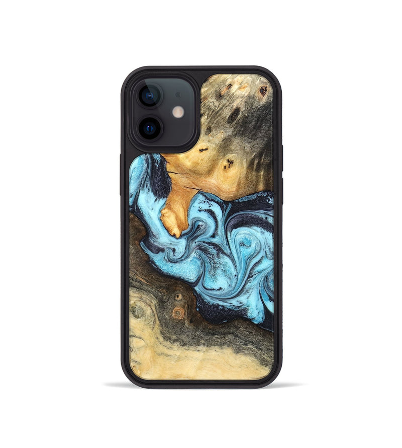 iPhone 12 mini Wood Phone Case - Cicely (Blue, 824886)