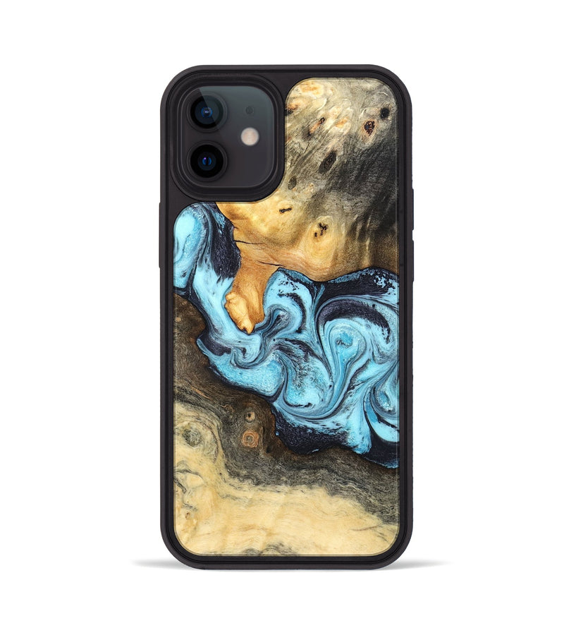 iPhone 12 Wood Phone Case - Cicely (Blue, 824886)