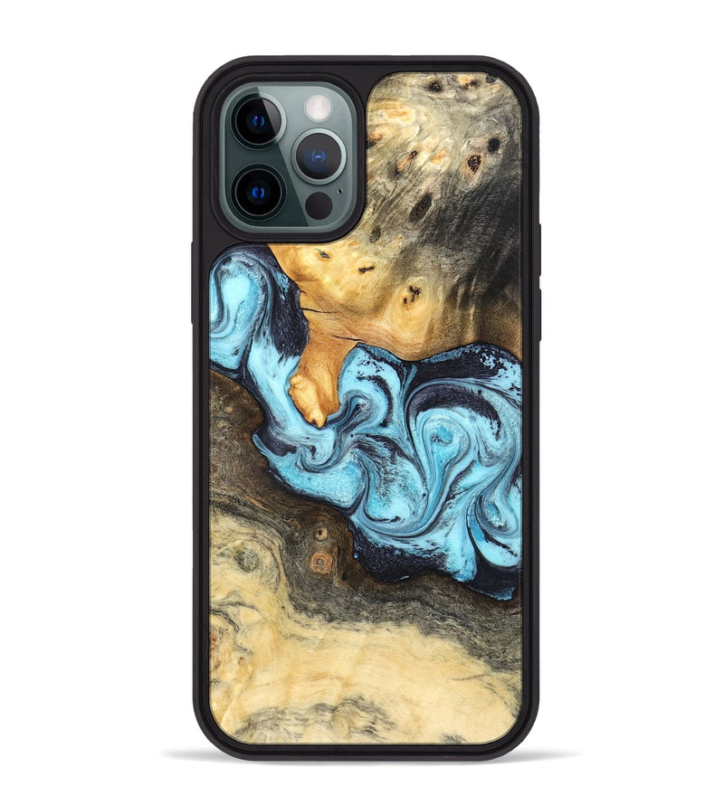iPhone 12 Pro Max Wood Phone Case - Cicely (Blue, 824886)