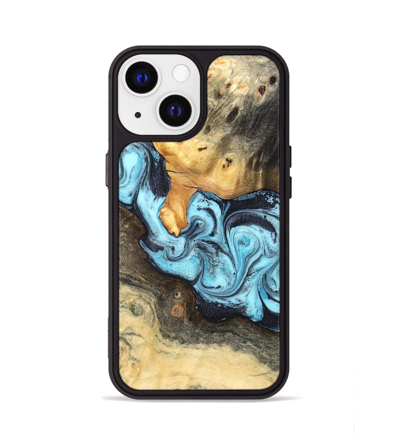 iPhone 13 Wood Phone Case - Cicely (Blue, 824886)