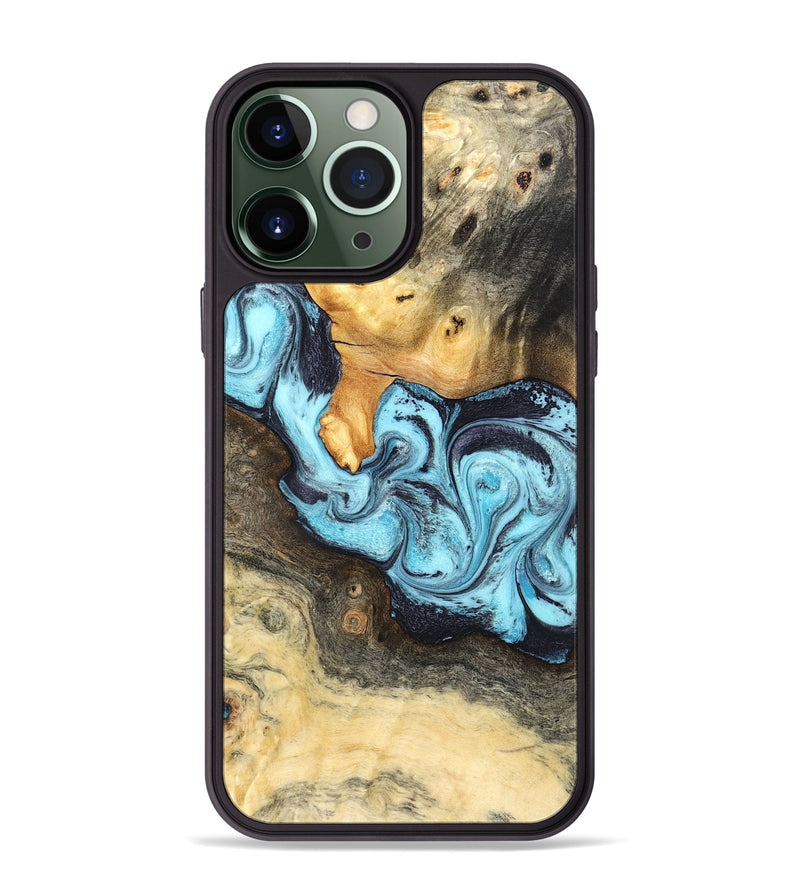 iPhone 13 Pro Max Wood Phone Case - Cicely (Blue, 824886)