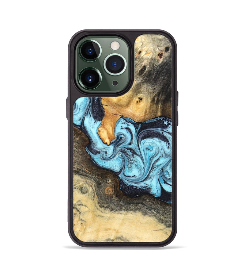 iPhone 13 Pro Wood Phone Case - Cicely (Blue, 824886)