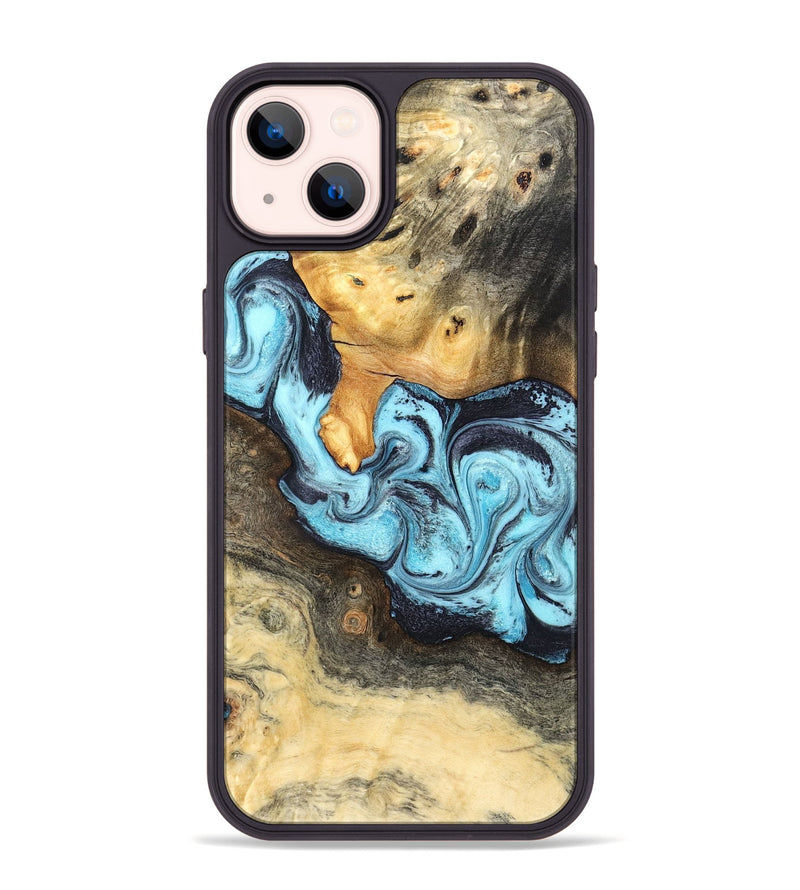 iPhone 14 Plus Wood Phone Case - Cicely (Blue, 824886)