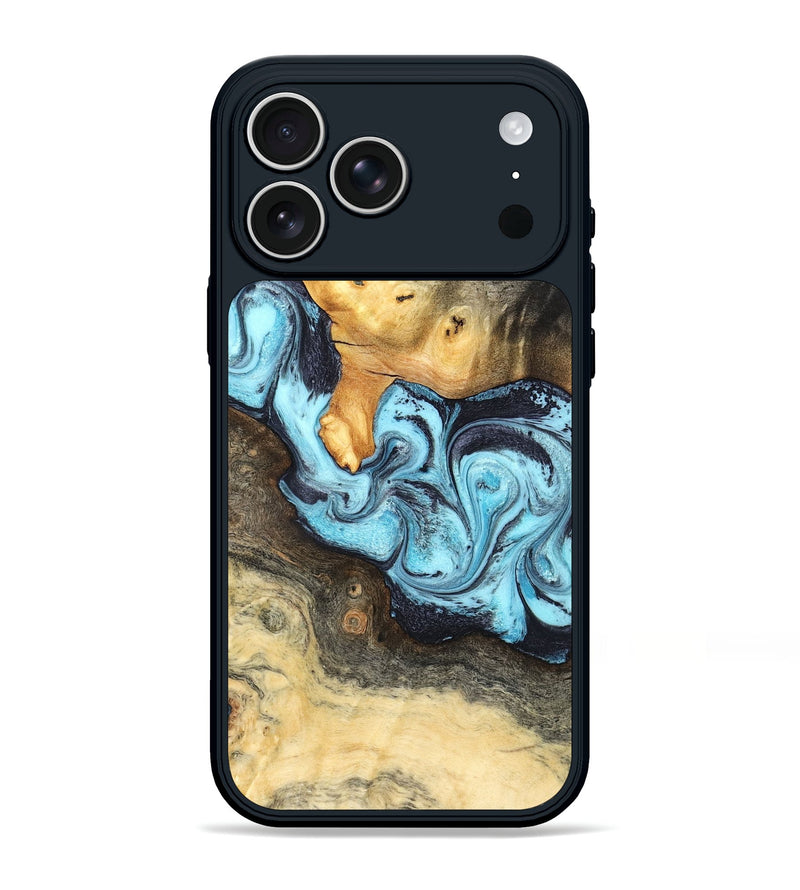 iPhone 17 Pro Max Wood Phone Case - Cicely (Blue, 824886)