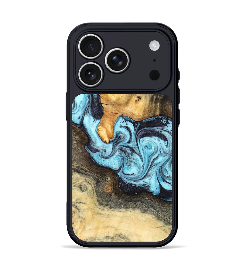 iPhone 17 Pro Wood Phone Case - Cicely (Blue, 824886)