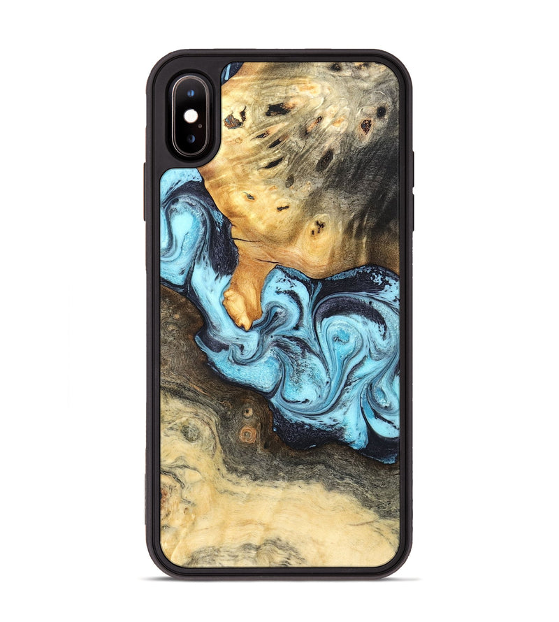 iPhone Xs Max Wood Phone Case - Cicely (Blue, 824886)