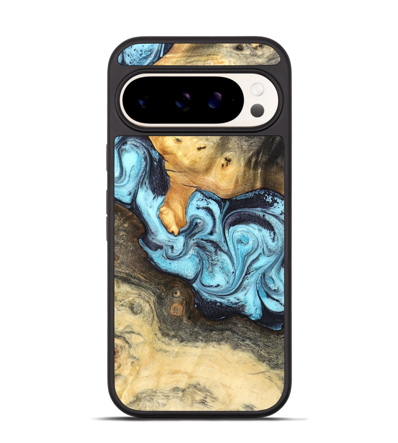 Pixel 9 Wood Phone Case - Cicely (Blue, 824886)
