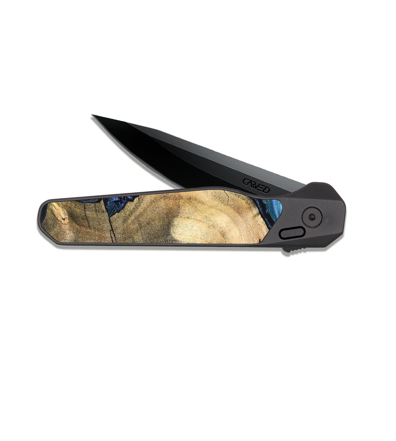 EDC Dark Slate Wood Pocket Knife - Mozelle (Blue, 824889)