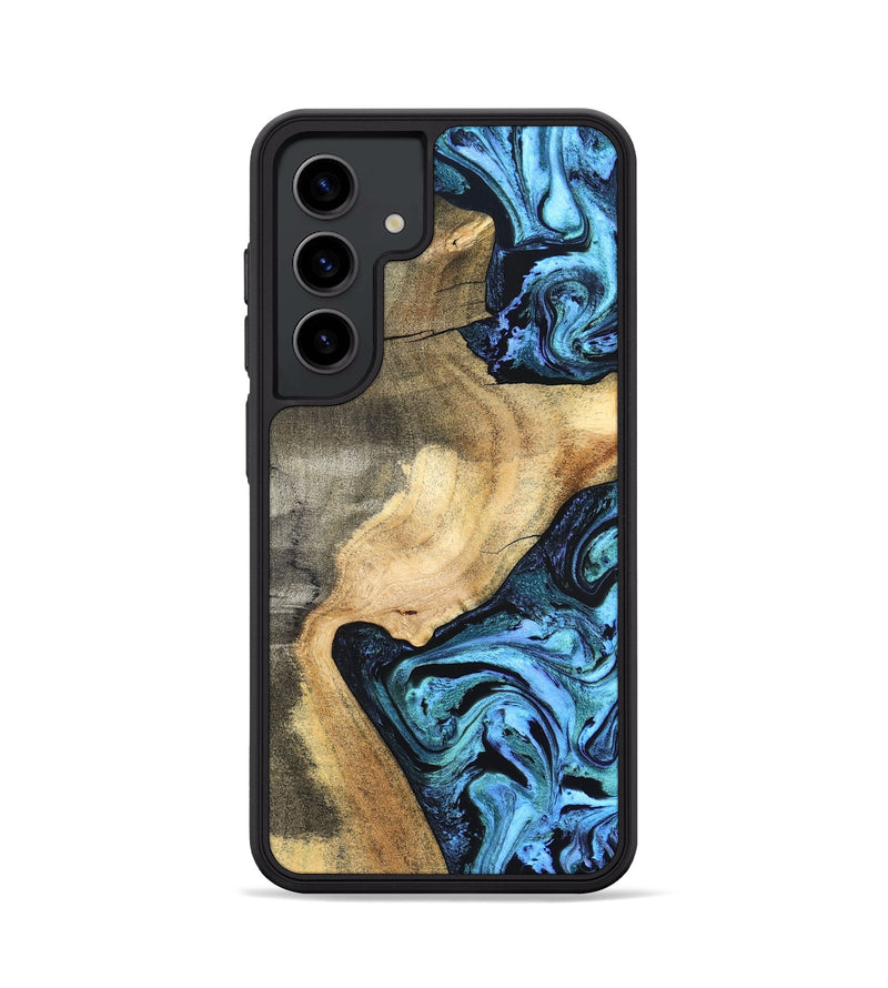 Galaxy S24 Wood Phone Case - Mozelle (Blue, 824889)