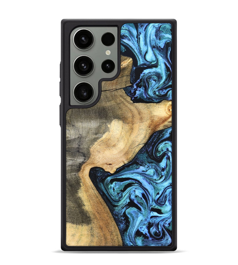 Galaxy S24 Ultra Wood Phone Case - Mozelle (Blue, 824889)
