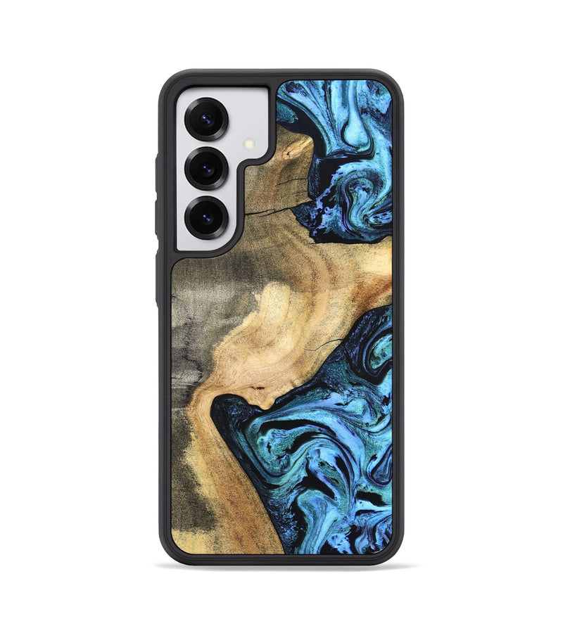Galaxy S25 Wood Phone Case - Mozelle (Blue, 824889)