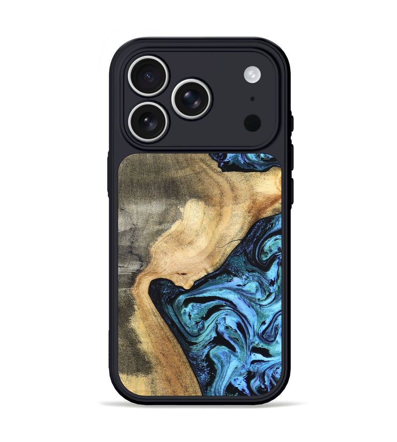 iPhone 17 Pro Wood Phone Case - Mozelle (Blue, 824889)
