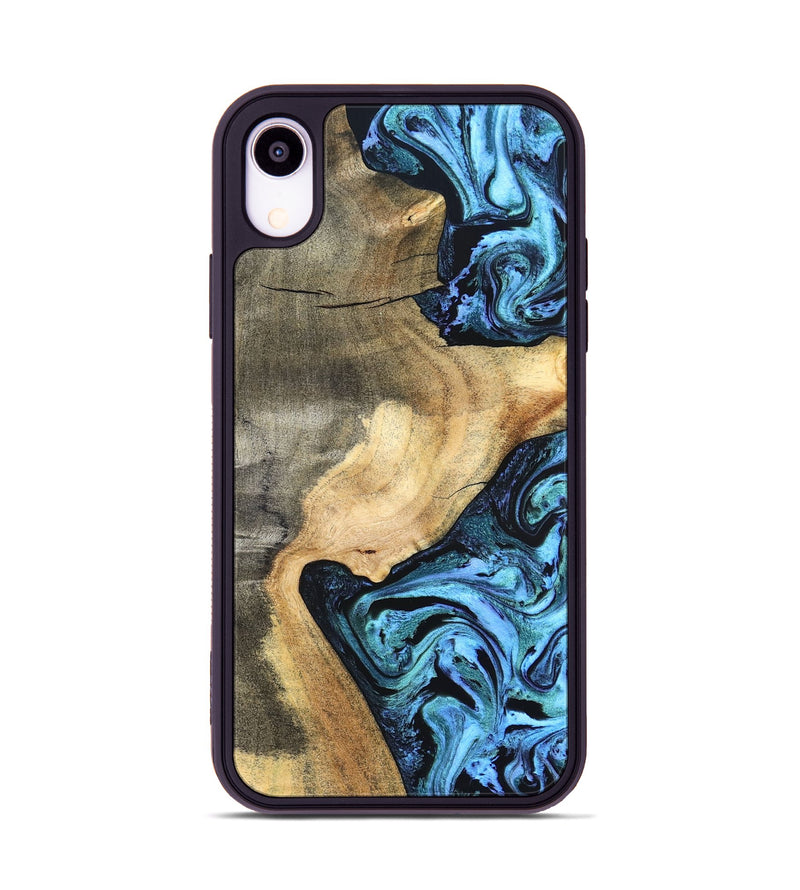 iPhone Xr Wood Phone Case - Mozelle (Blue, 824889)