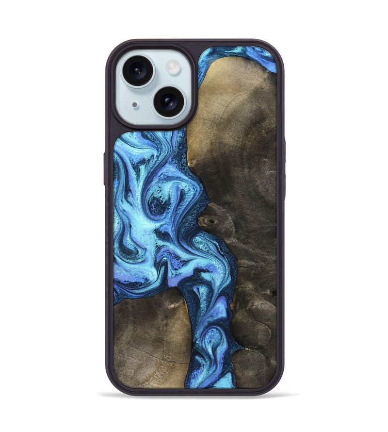 iPhone 15 Wood Phone Case - Markus (Blue, 824890)