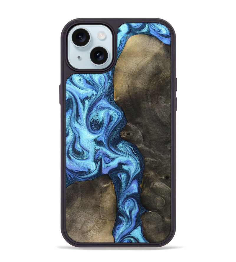 iPhone 15 Plus Wood Phone Case - Markus (Blue, 824890)