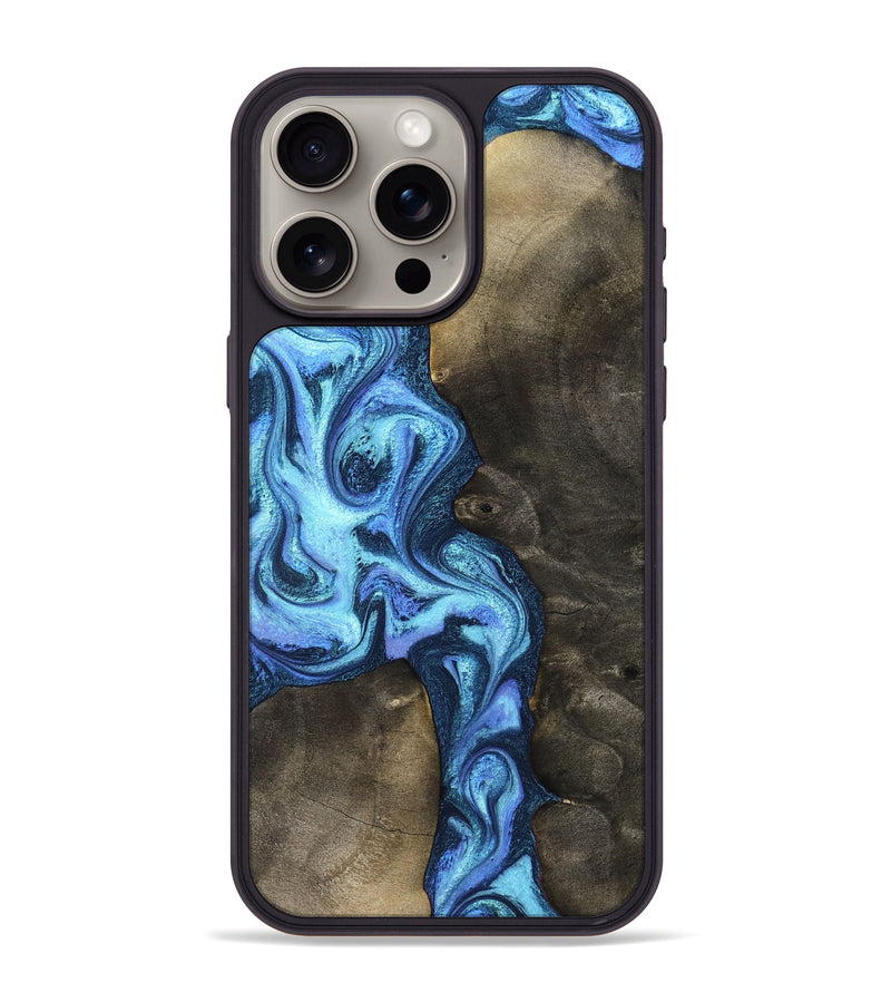iPhone 15 Pro Max Wood Phone Case - Markus (Blue, 824890)