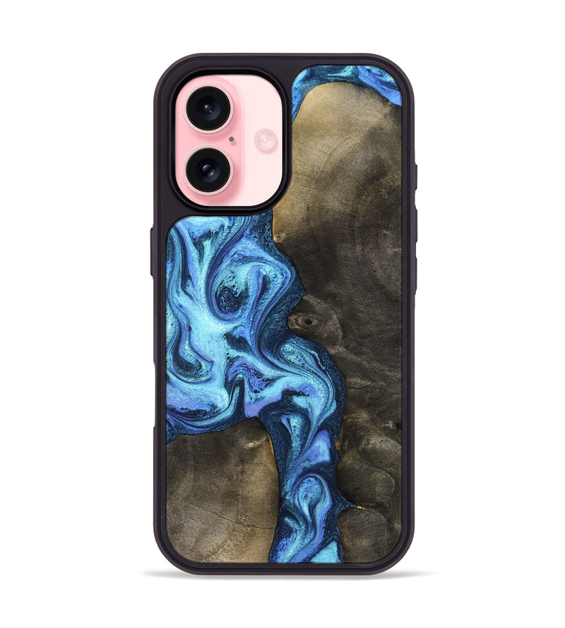 iPhone 16 Wood Phone Case - Markus (Blue, 824890)